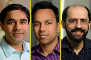 Headshots of Raman Arora, Abhishek Jain, and Ilya Shpitser.