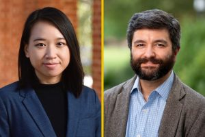 Headshots of Anqi “Angie” Liu and Tom Lippincott.